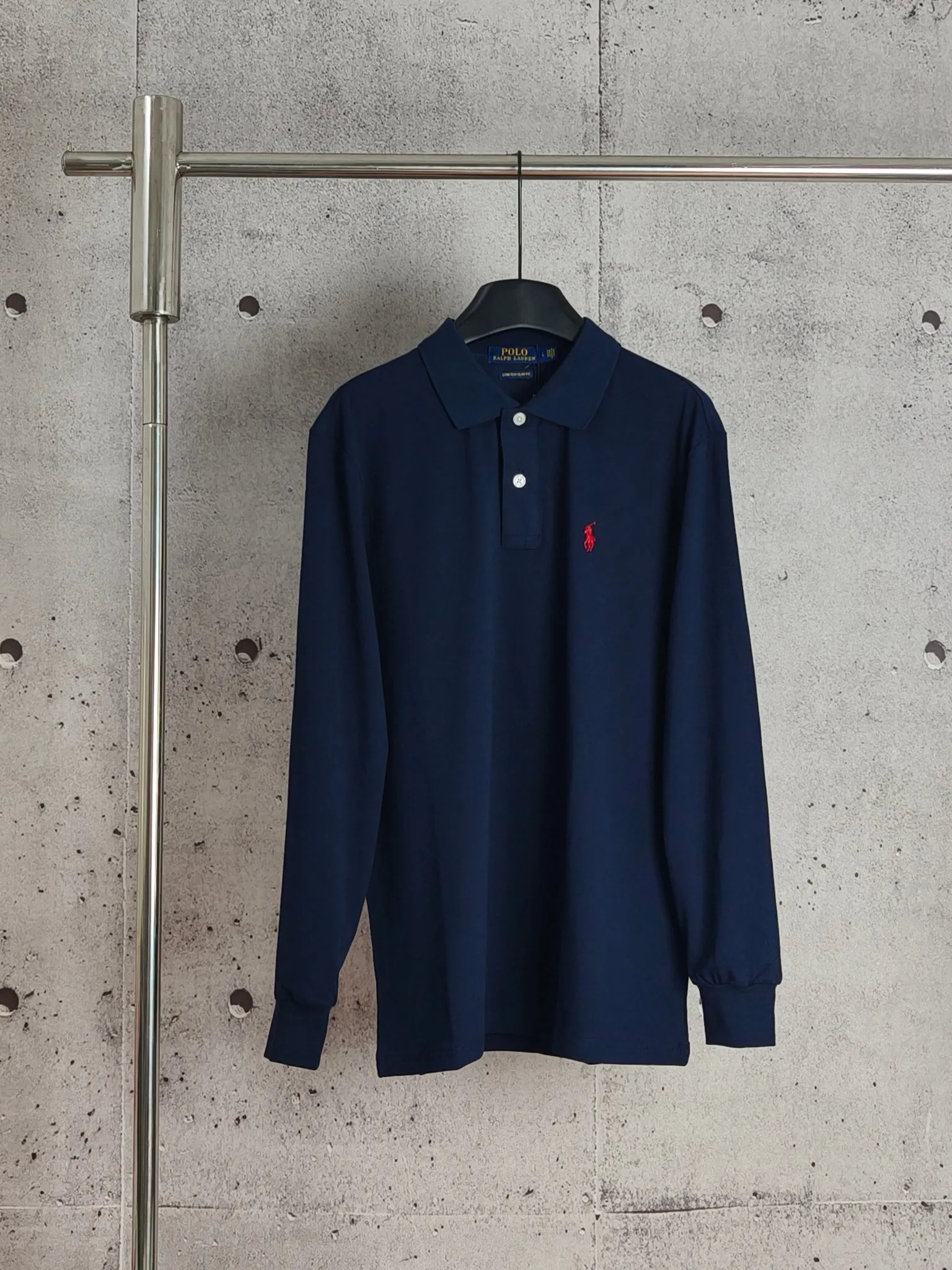 P200 Real shot quality High version Ralph Lauren pony embroidered polo shirt lapel long sleeves High-end quality Complete with three labels, comfortable and breathable, classic and simple, exquisite and fashionable, details show high-end quality Color: black, white, gray, navy blue Size: M-XXL
